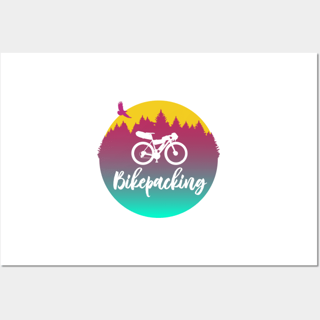 Bikepacking - Adventure Cycling Circular Artwork Wall Art by anothercyclist